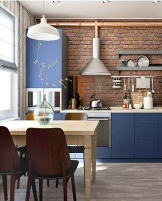 blue kitchen