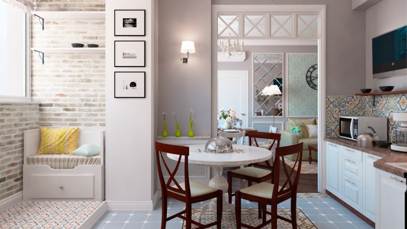 Experts do not advise placing heavy furniture and equipment on the loggia.