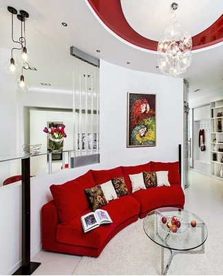 The ceiling is lined with natural or whitewashed wood