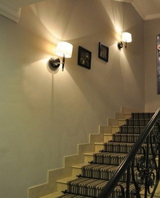 The variety of sconces allows you to choose the perfect option for any type of staircase and general style of the house.