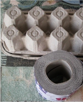 Prepare plywood, egg cartons and glue