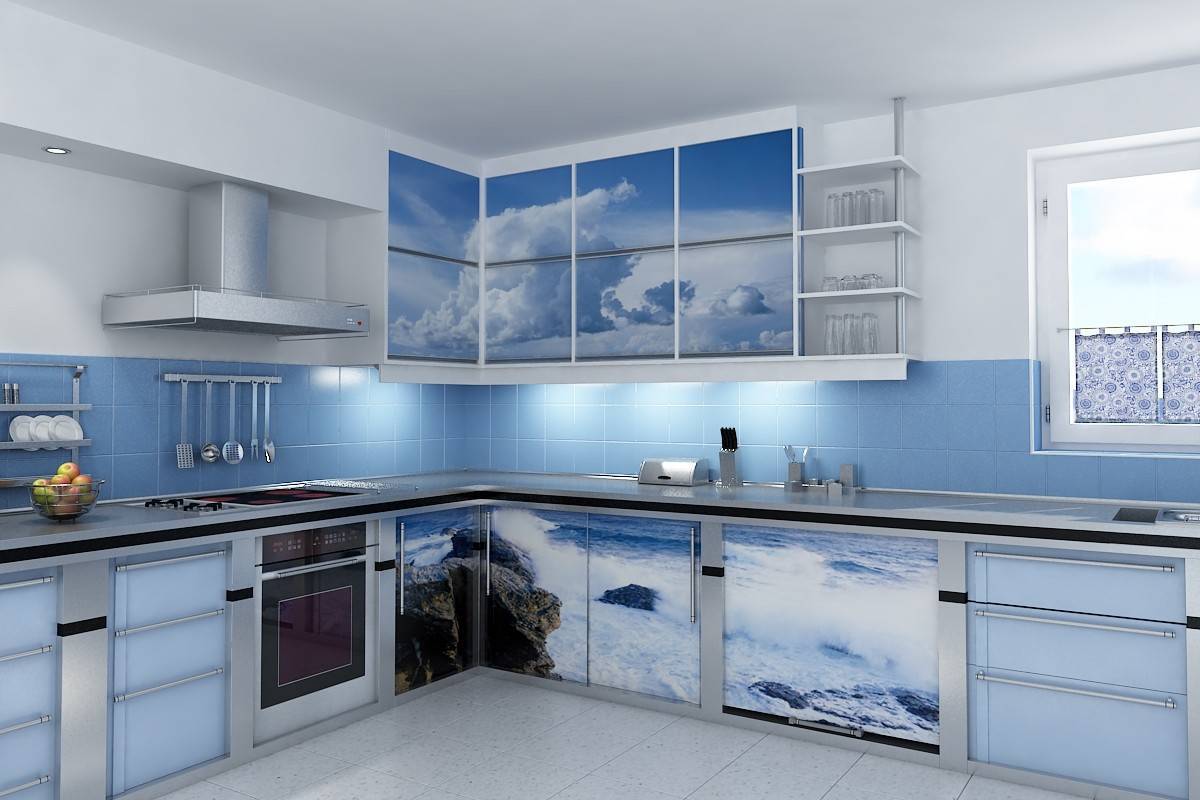 blue kitchen