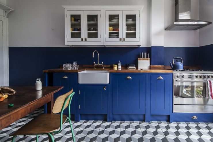 blue kitchen