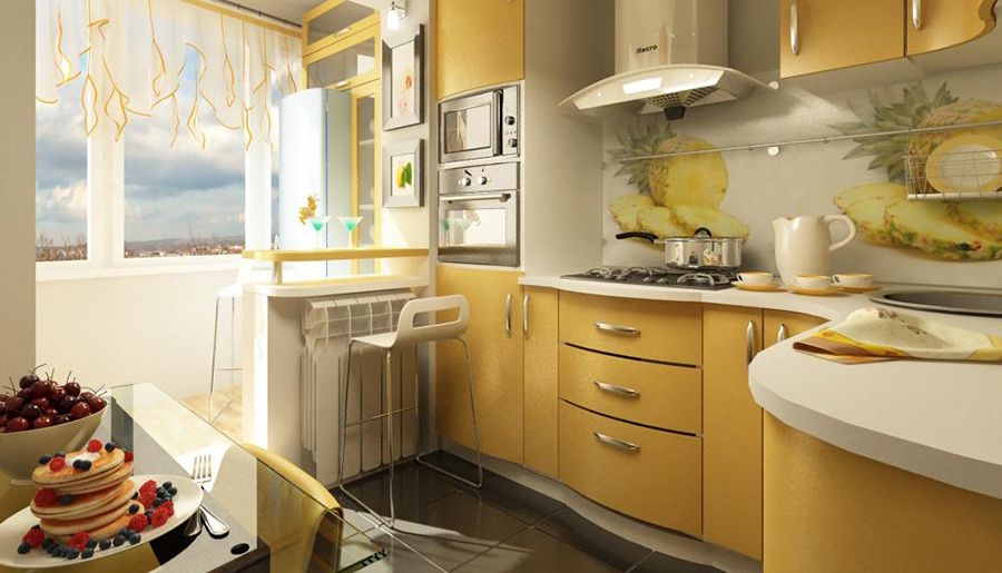 kitchen with balcony