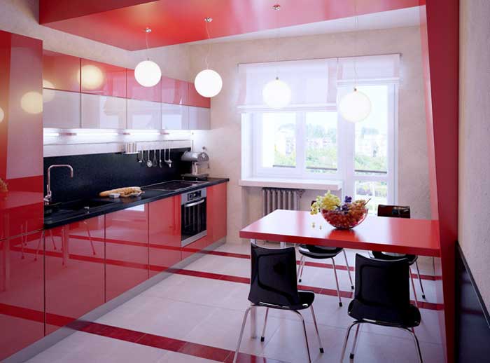 red kitchen