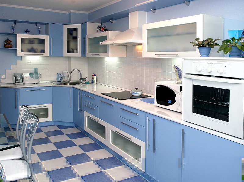 blue kitchen