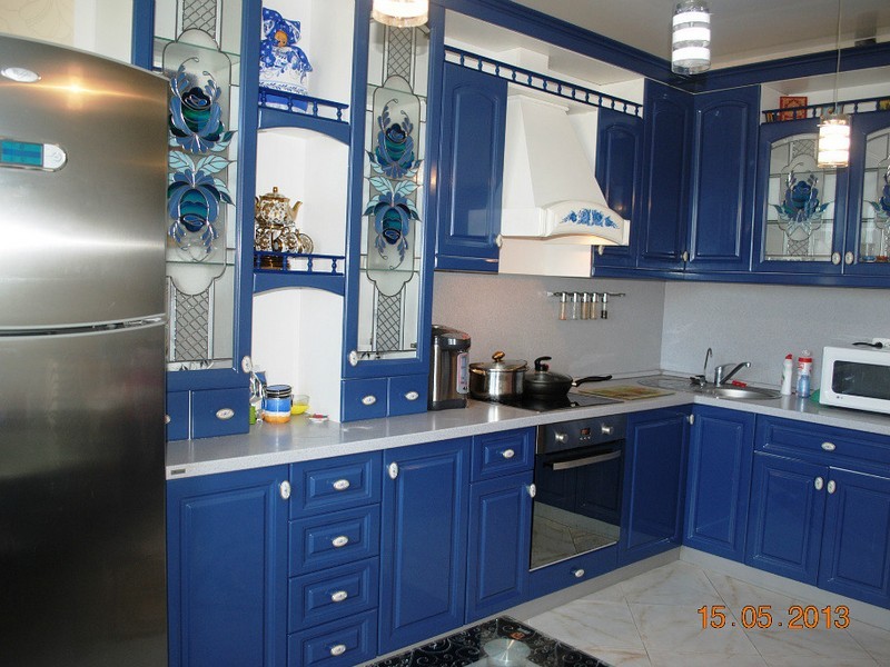 blue kitchen
