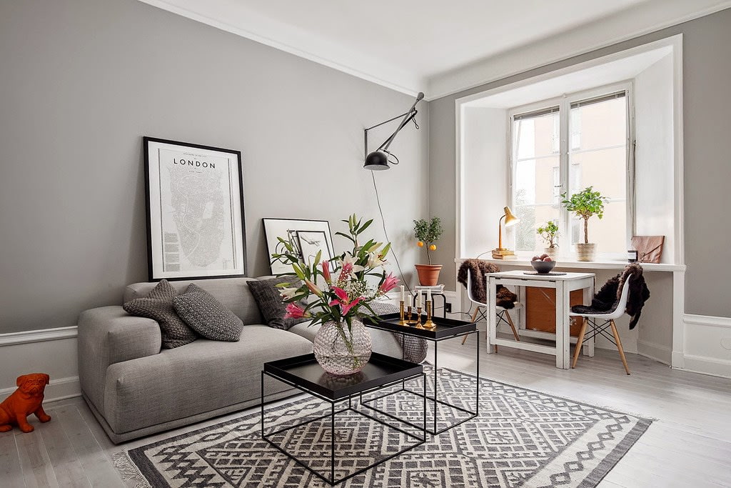 living room in gray