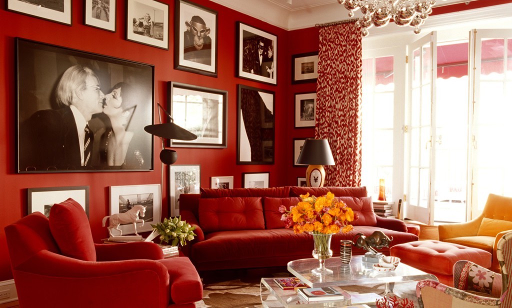 red living room