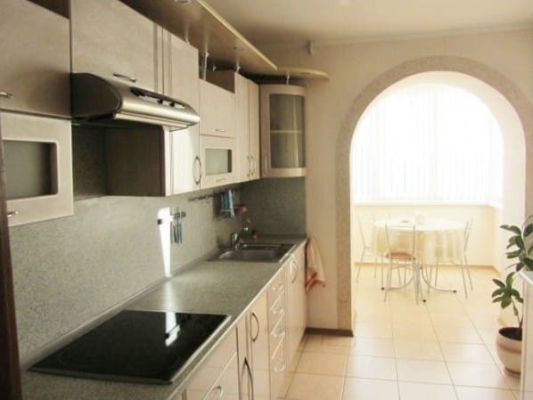 kitchen with balcony