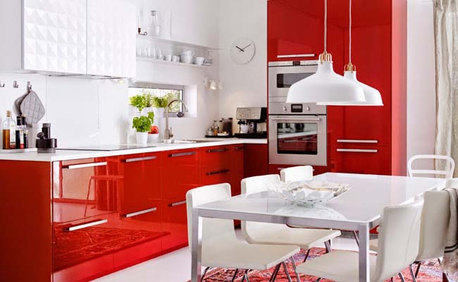 red kitchen