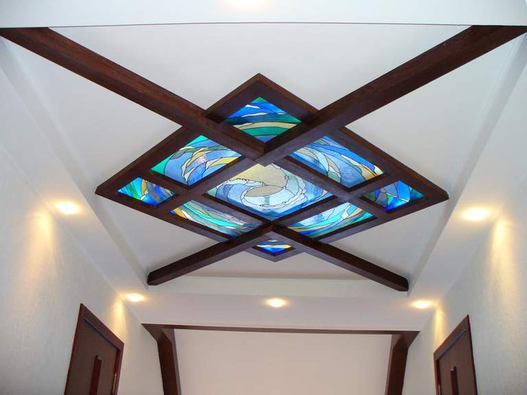 Stained glass on the ceiling
