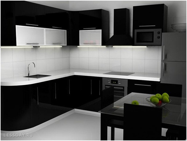 white and black kitchen