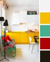Rules for combining colors in the interior and a table of layouts, design solutions