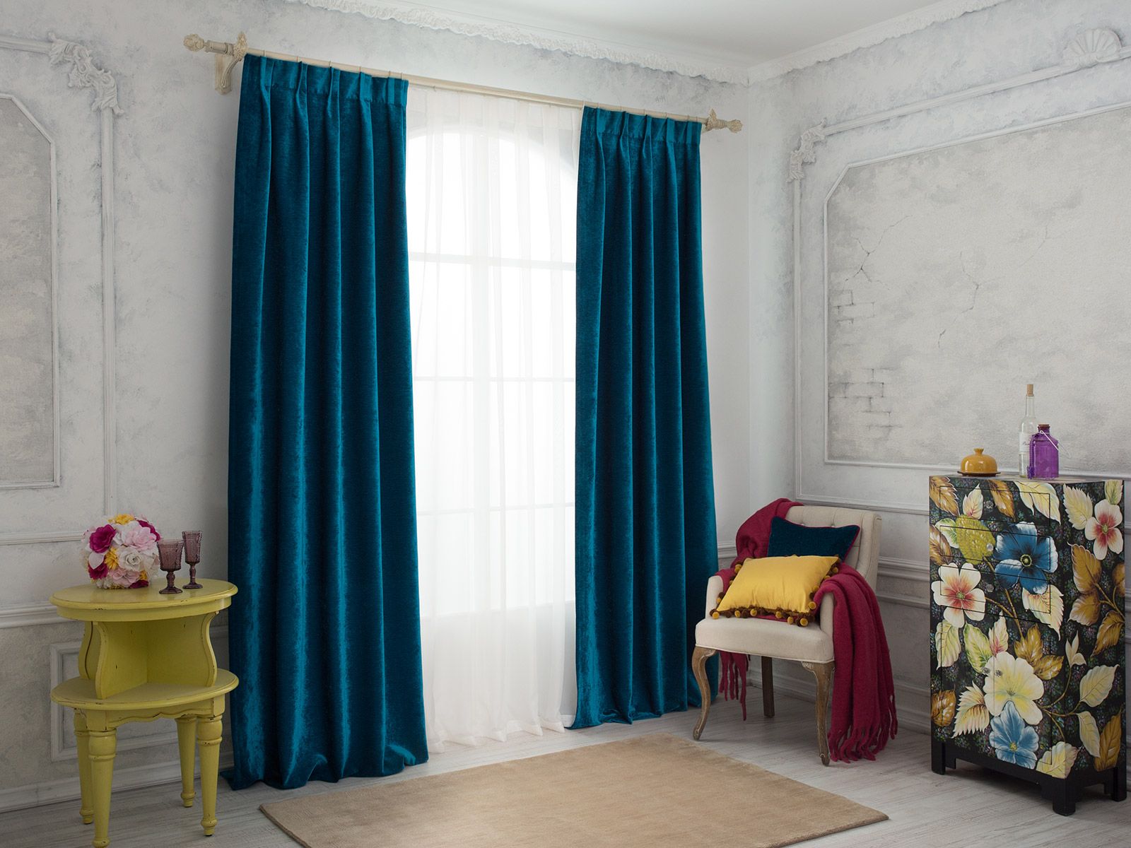 Velvet curtains