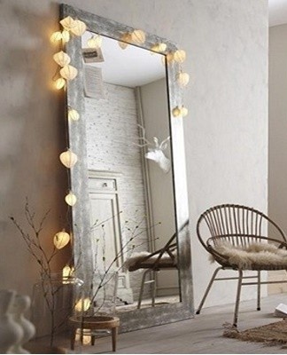 Both regular and irregular mirrors are framed with a soft, lightweight material.