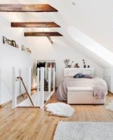Design and ideas for decorating a bedroom in the attic, examples of ready-made design solutions