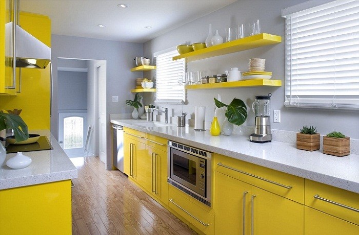 yellow kitchen