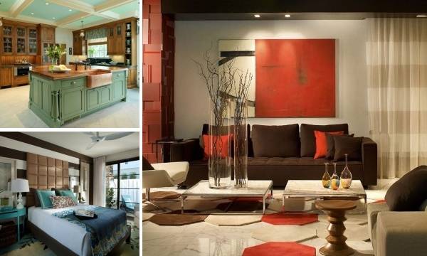 color combination in the interior brown