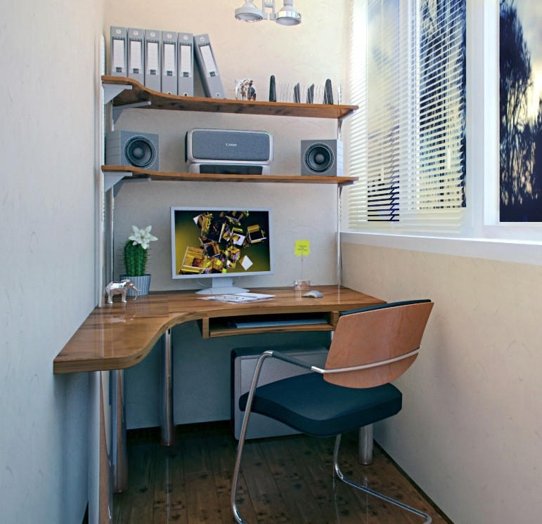 workplace on the balcony