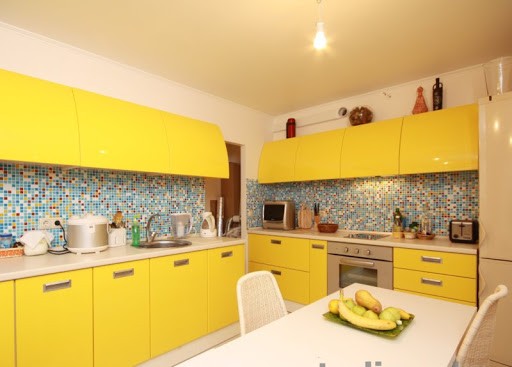 yellow kitchen