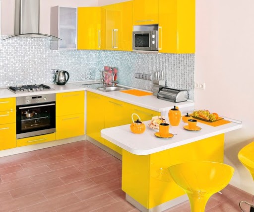 yellow kitchen