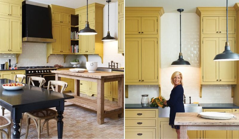 The design assumes light shades of yellow with bright accents of gray or blue.
