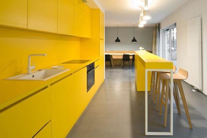 yellow kitchen