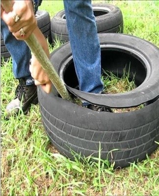 tire and man