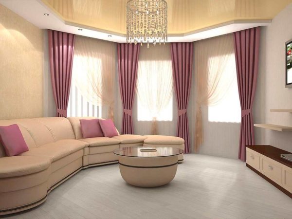 living room layout with bay window