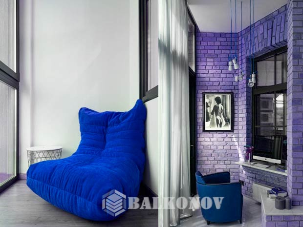 To decorate the walls of balconies, masonry is ideal for creating a loft style.