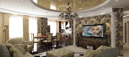 interior of the living room in a classic style