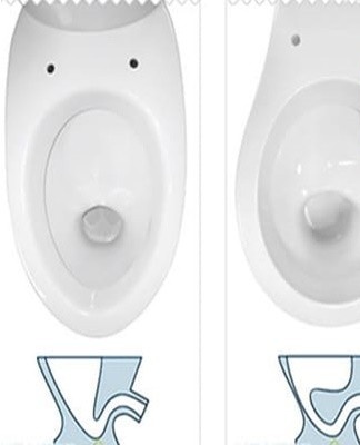 To increase the living space due to the composition of white and blue. The shape of the visor type bowls is similar to the shape of the funnel.