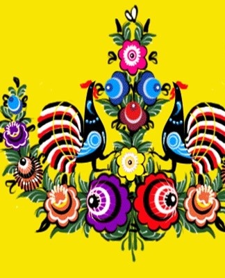 The predominant colors are red, yellow, green, blue.