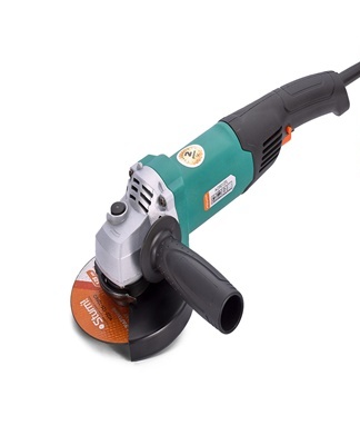A petal emery disc is put on the angle grinder, the device operates at low speed.