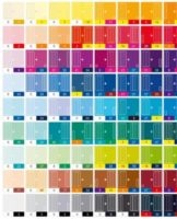 Acrylic paint mixing table and color palette for work