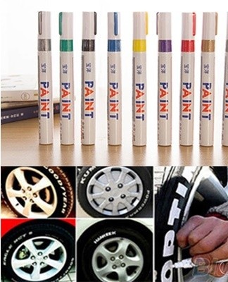 For writing letters, white rubber paint is most often used.