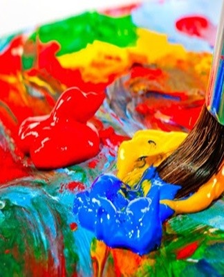 Artistic acrylic is used for finishing walls or furniture, drawing on the surface and painting.