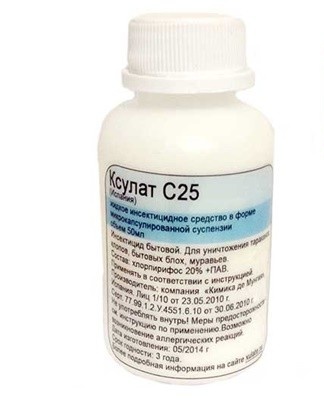 To prepare solutions, the insecticide is diluted in warm water, stirred for 5 minutes.