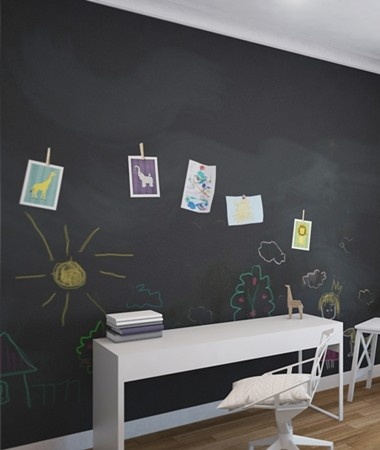 Child's room with graphite paint